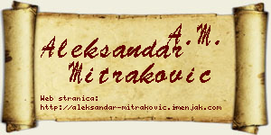 Aleksandar Mitraković vizit kartica